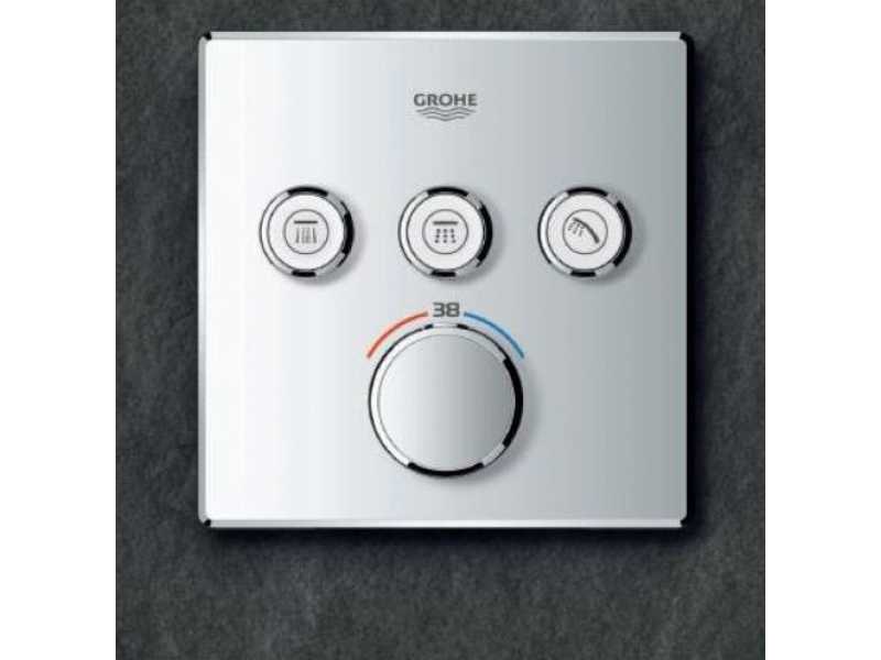 Купить Душевой комплект Grohe Grohtherm SmartControl 34706000, двухрежимный верхний душ квадратный