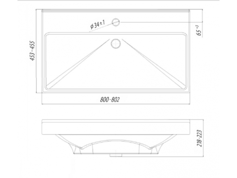 Купить Раковина Акватон Миранда 1WH302251 80 x 45.3 x 21.8 см прямоугольная