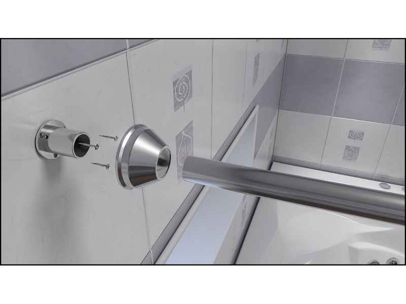Купить Карниз для ванны Bas Хатива КЗ00002 дуга, нержавеющая сталь