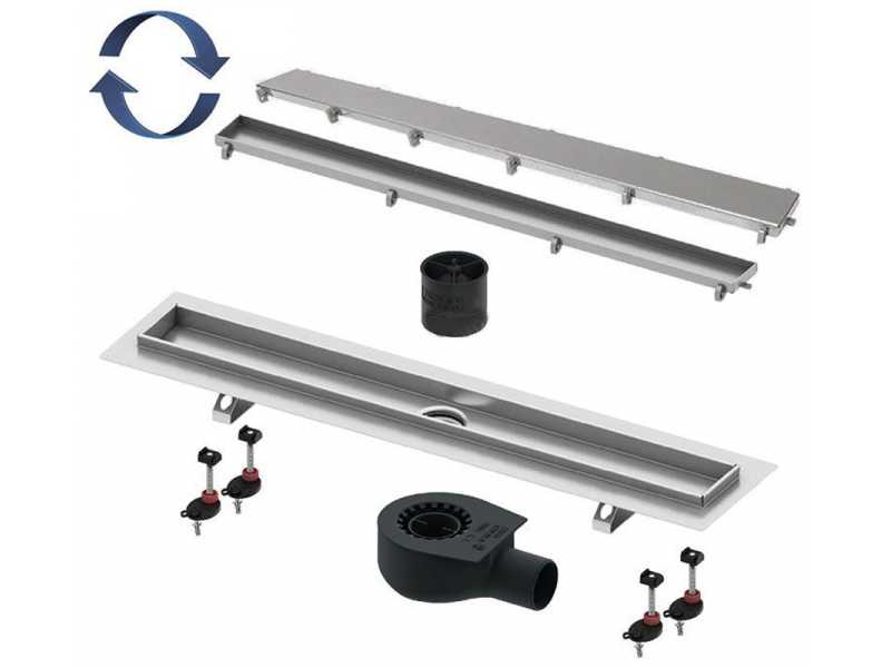 Купить Душевой лоток TECE TECElinus 15103089, 80 см с основой для плитки tile и панелью steel 2 в 1