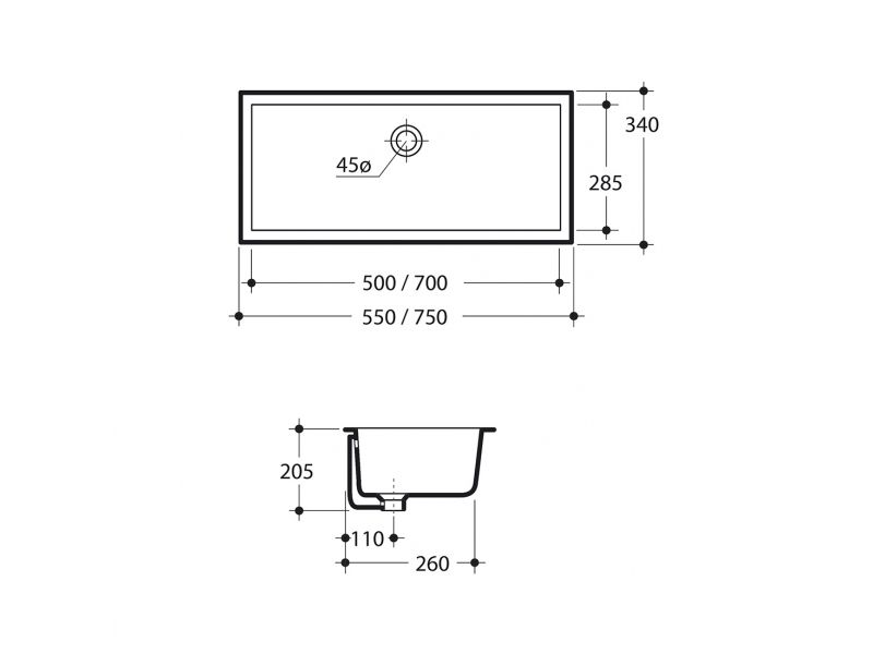 Купить Раковина Kerasan Slim 022501, 75 x 34 см, встраиваемая снизу