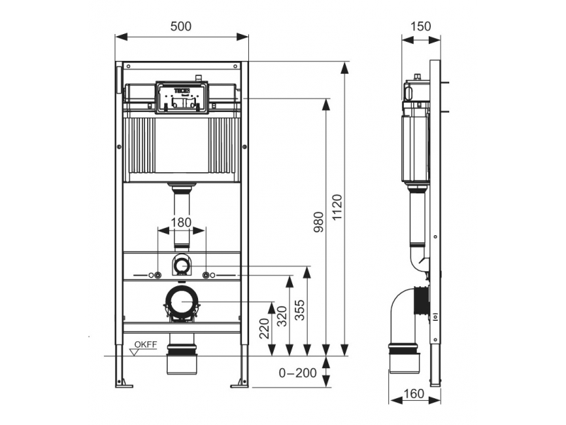 Купить Инсталляция для унитаза TECE Base K440200.WC1 с унитазом TECE V04 с кнопкой смыва TECEambia, белый