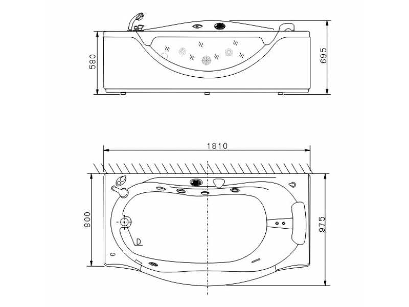 Купить Ванна акриловая Appollo TS-0932, 180 х 97 х 55 см