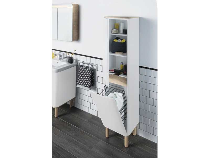 Купить Пенал Vitra Sento 40 см напольный, правосторонний, с корзиной для белья, 60842