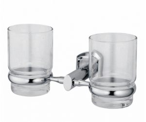 Стакан стеклянный с держателем WasserKRAFT 3028D, двойной