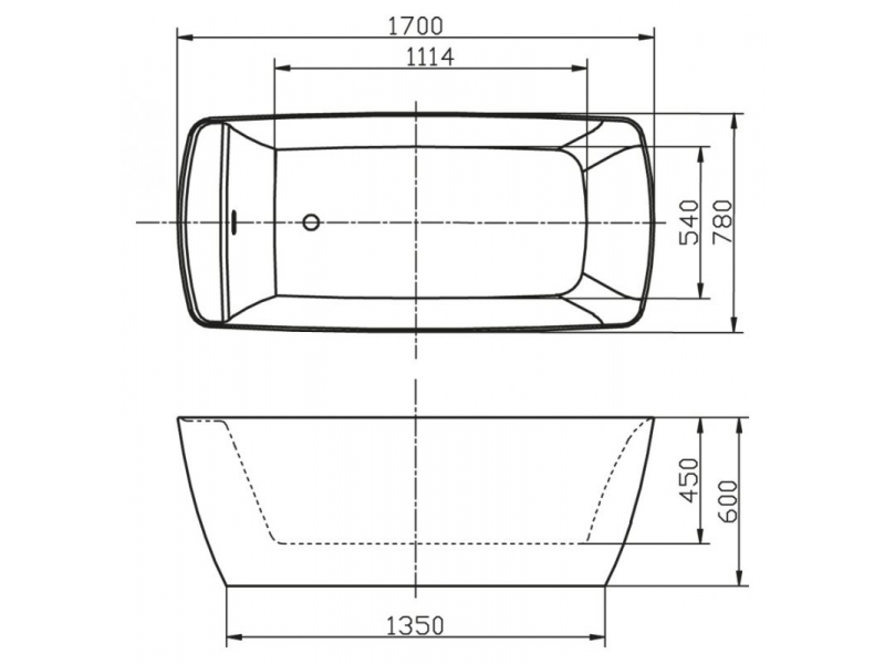 Купить Ванна акриловая BelBagno BB304 170 x 75 см