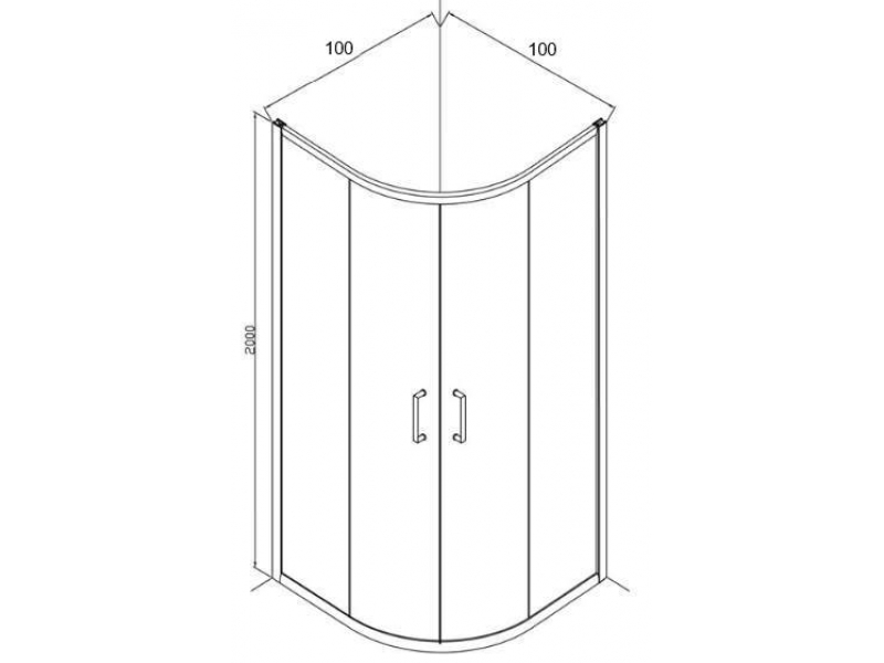 Купить Душевой уголок Bravat Line BS100.1201A, 100 x 100 x 200 см, двери раздвижные, стекло прозрачное, хром