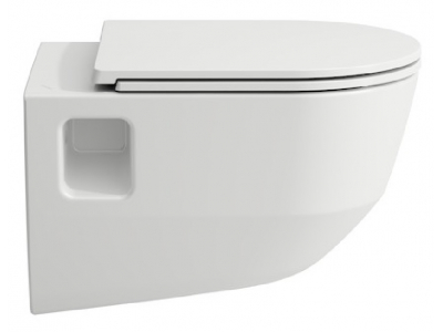 Подвесной унитаз Laufen Pro New Rimless 8.2096.4.000.000.1PRO с ультратонкой крышкой-сиденьем SoftClose, безободковый