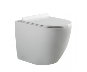 Приставной унитаз Aquanet Cetus-F BL-102N-FST (203344) Rimless, с крышкой-сиденьем Soft Close - Slimseat BL-005, безободковый