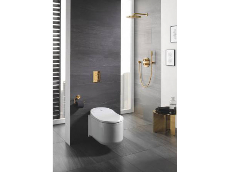 Купить Верхний душ Grohe Rainshower Cosmopolitan 26066GL0, 31х31 см, 1 режим струи, с держателем, холодный рассвет глянец