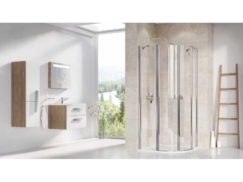Купить Душевой уголок Ravak Chrome CSKK4-80, профиль блестящий, витраж транспарент, 3Q140C00Z1