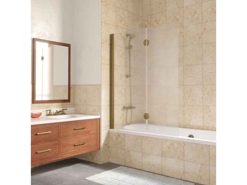 Купить Шторка на ванну Vegas Glass E2V Lux 0120 05 R04, профиль - бронза, стекло – ретро, 120*150,5 см