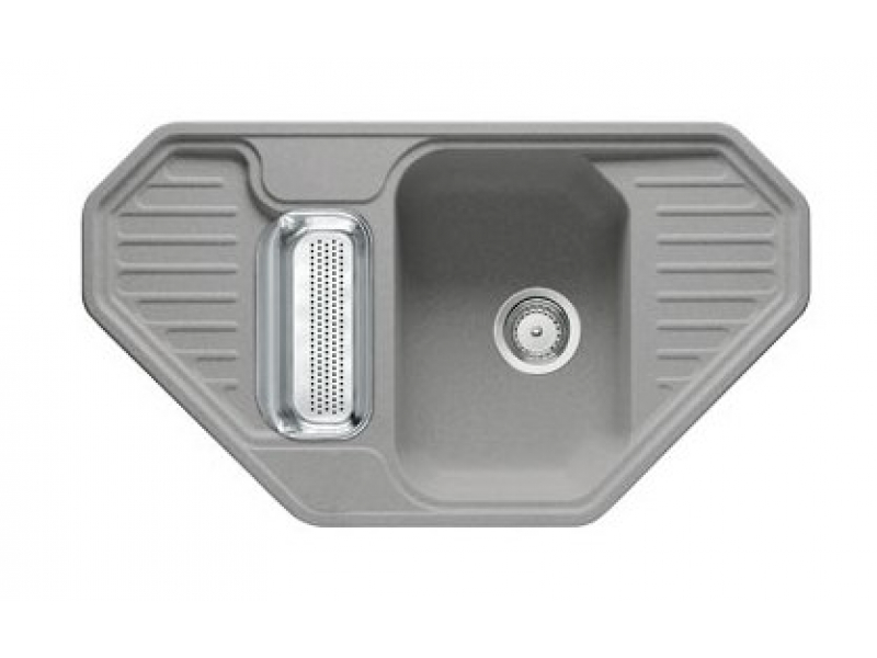 Купить Мойка угловая Franke EUROFORM EFG 682 E, 114.0185.112, гранит, установка сверху, цвет белый, 90,5*50,5 см
