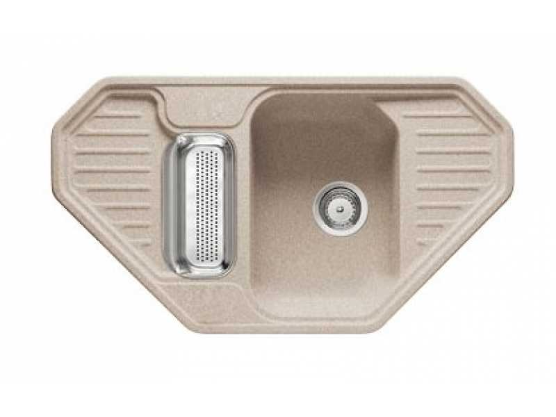Купить Мойка угловая Franke EUROFORM EFG 682 E, 114.0185.112, гранит, установка сверху, цвет белый, 90,5*50,5 см