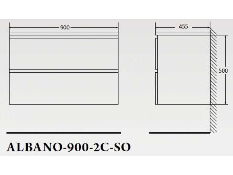Купить Тумба под раковину BelBagno Albano-900 ALBANO-900-2C-SO-RVB искусственный камень, цвет бежевый