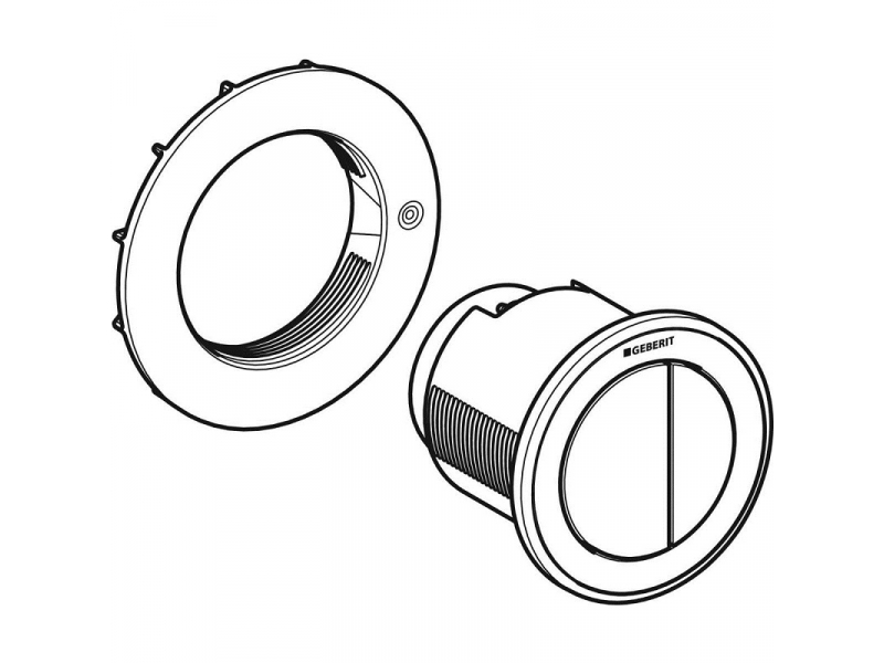 Купить Клавиша смыва Geberit Omega Type 12, клавиша - белый, декор - хром, 116.057.KJ.1