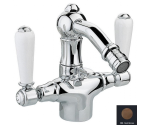 Смеситель Nicolazzi P.M. Blanc 1434DB78 для биде, ручка белая керамика, состаренная бронза