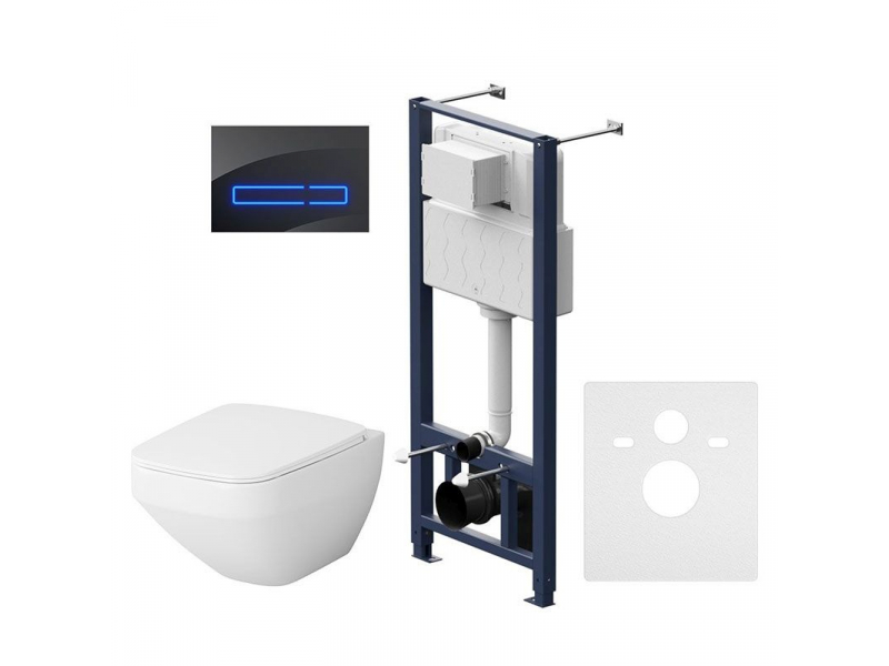 Купить Инсталляция Am.Pm Inspire 2.0, IS450A38.50A1700 с безободковым унитазом Inspire V2.0 FlashClean, клавиша Touch Pro стекло, черное, крышка микролифт