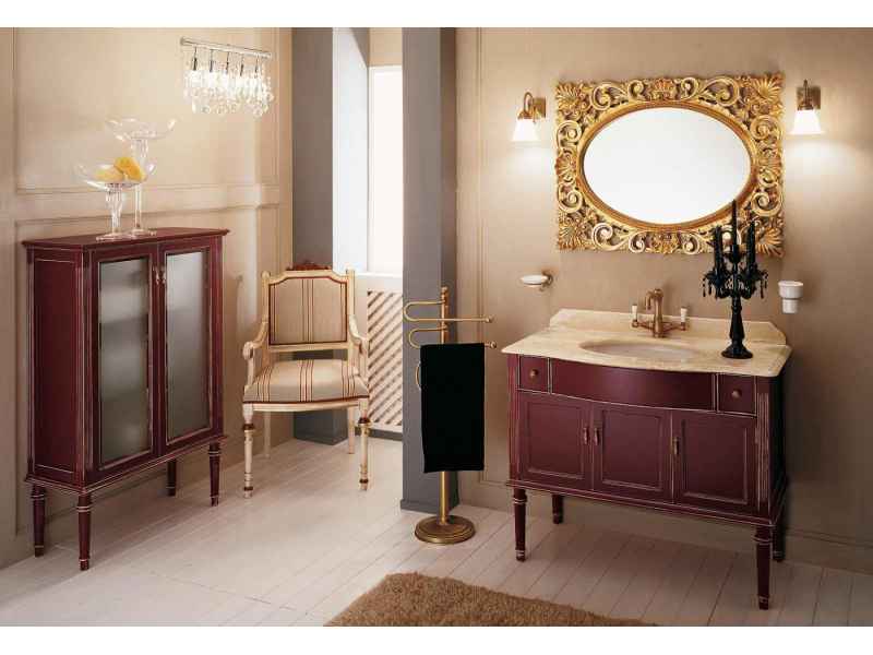 Купить Тумба напольная Labor Legno MILADY MILPL 105 R, под раковину и столешницу, красный помпей, 97,5*52*82 см