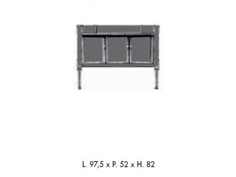 Купить Тумба напольная Labor Legno MILADY MILPL 105 R, под раковину и столешницу, красный помпей, 97,5*52*82 см