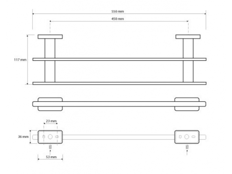 Купить Полотенцедержатель двойной Bemeta Niki 153104052 55 x 11.7 x 3.6 см, хром