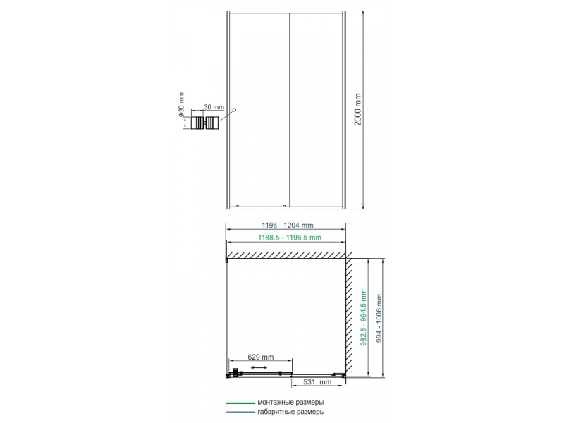 Купить Душевой уголок WasserKRAFT 44S10, прямоугольная, 120 х 100 см