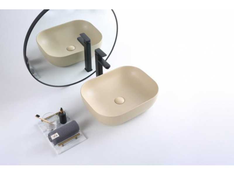 Купить Раковина BelBagno BB1302-H316, 50 х 40 см, накладная, цвет бежевый матовый