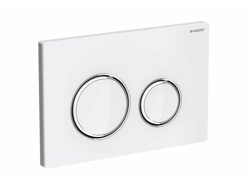 Купить Клавиша смыва Geberit Sigma Type 21 115.884.SI.1, белое стекло, глянцевый хром