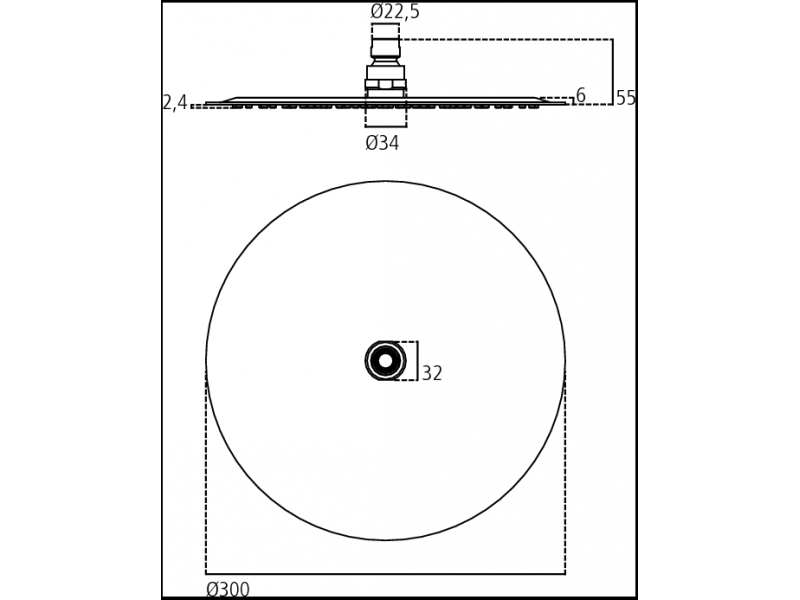 Купить Верхний душ Ideal Standard IdeaRain LUXE B0385MY, d 300 мм, 1 режим струи, без держателя