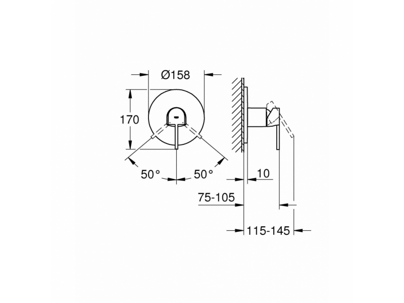 Купить Смеситель однорычажный Grohe Plus 24059003 для душа