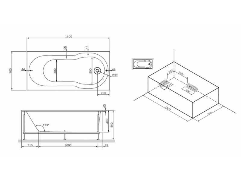 Купить Ванна акриловая Am.Pm X-Joy 150 х 70 см, W88A-150-070W-A
