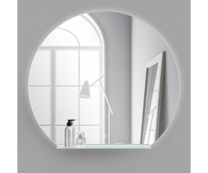 Зеркало BelBagno 90 x 90 см со встроенным светильником, сенсорным выключателем и полкой, SPC-RNG-900-LED-TCH-MENS