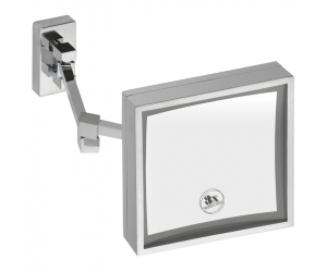 Косметическое зеркало Bemeta 112101208 26 x 41.5 x 20.5 см, квадратное, с подсветкой, LED-тёплый свет, хром
