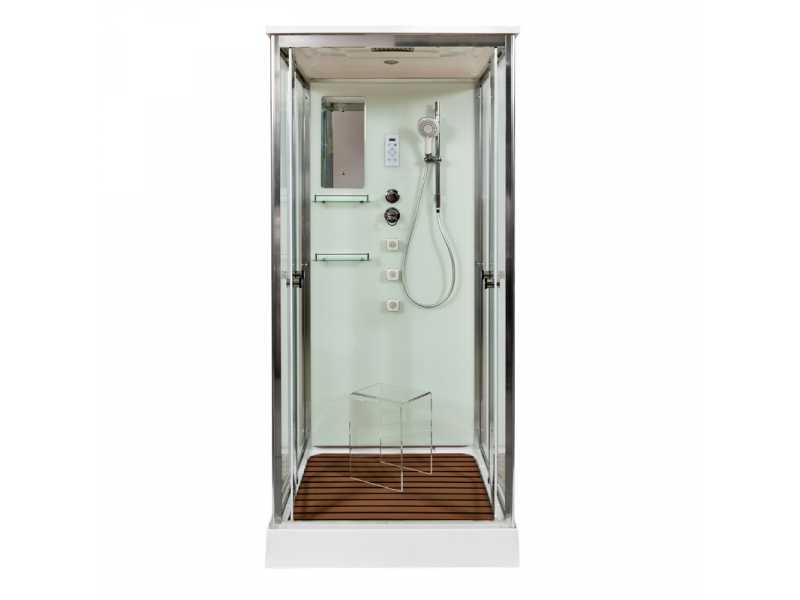 Купить Душевая кабина Deto V9015, 90 x 90 см, с электрикой, гидромассажем, стекла матовые