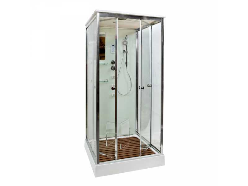 Купить Душевая кабина Deto V9015, 90 x 90 см, с электрикой, гидромассажем, стекла матовые