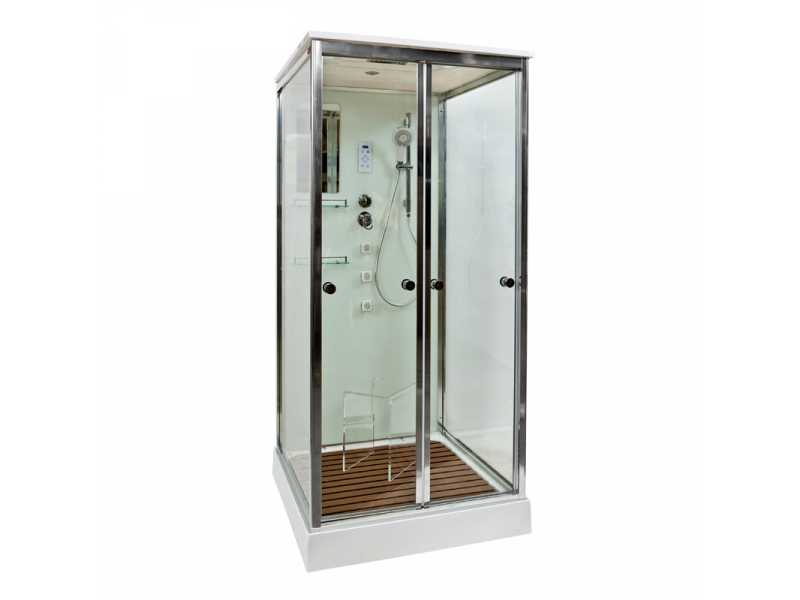 Купить Душевая кабина Deto V9015, 90 x 90 см, с электрикой, гидромассажем, стекла матовые