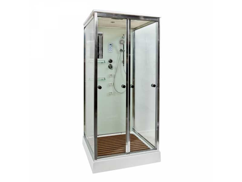 Купить Душевая кабина Deto V9015, 90 x 90 см, с электрикой, гидромассажем, стекла матовые