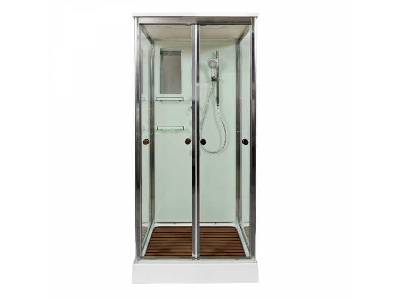 Купить Душевая кабина Deto V9015, 90 x 90 см, с электрикой, гидромассажем, стекла матовые