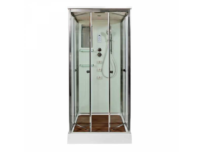 Купить Душевая кабина Deto V9015, 90 x 90 см, с электрикой, гидромассажем, стекла матовые