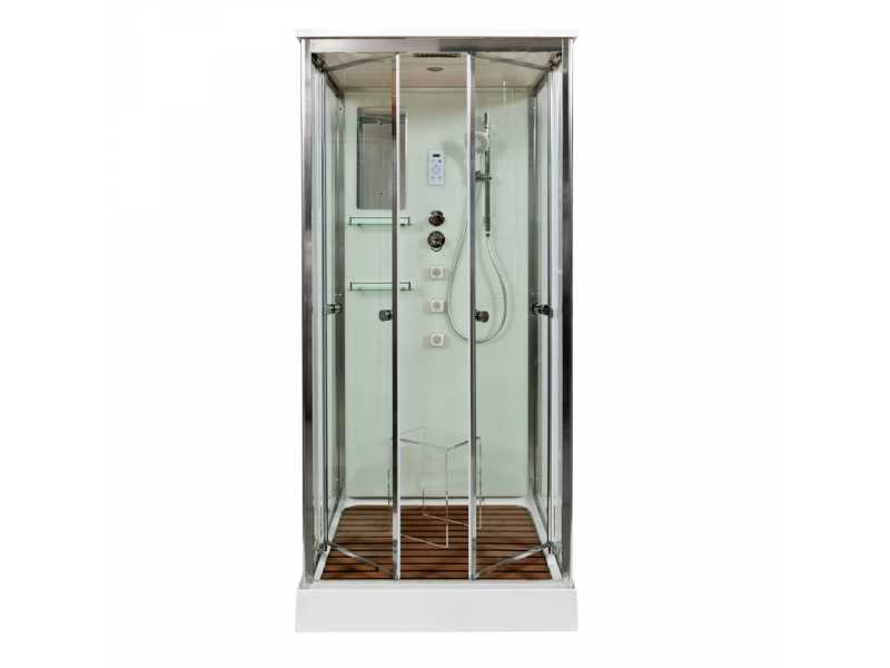 Купить Душевая кабина Deto V9015, 90 x 90 см, с электрикой, гидромассажем, стекла матовые