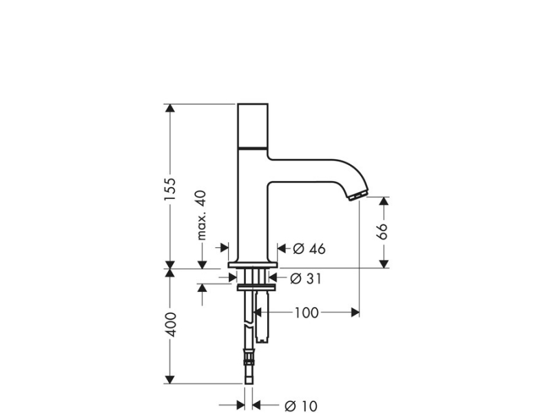 Купить Кран для холодной воды Axor Uno 38130000, хром
