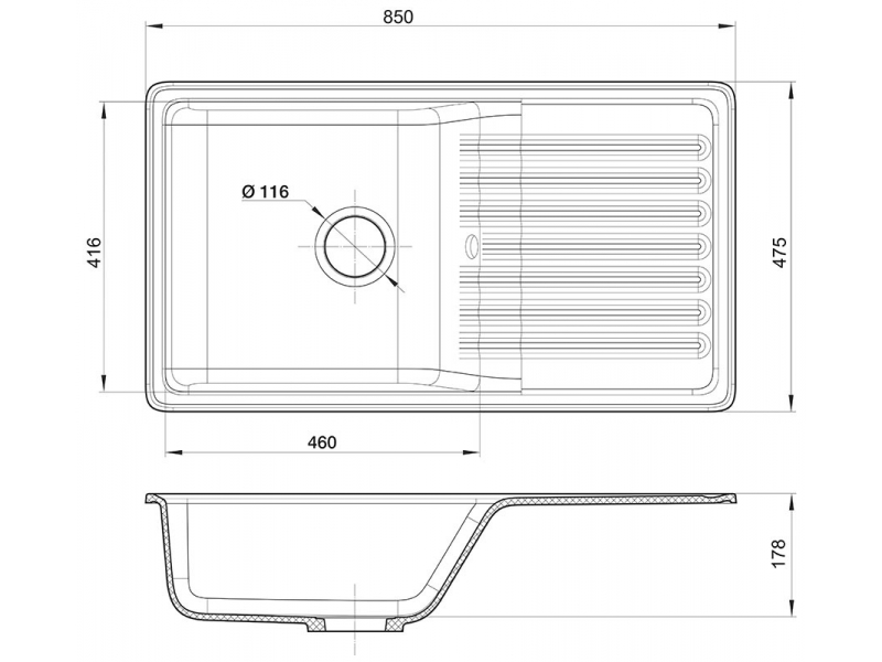 Купить Кухонная мойка GranFest Quarz Z 73, 85 x 47.5 см, терракот