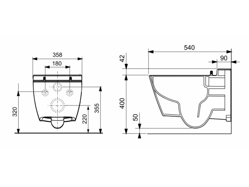 Купить Инсталляция для унитаза TECE Base K440921.WC2 с безободковым унитазом TECEone с кнопкой смыва TECEloop, хром глянцевый