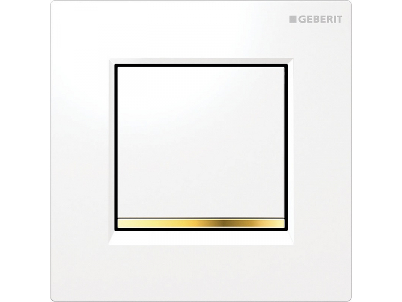 Купить Клавиша Geberit Sigma Type 30, панель и клавиша - белые, декор - позолота, 116.017.KK.1