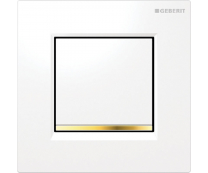 Клавиша Geberit Sigma Type 30, панель и клавиша - белые, декор - позолота, 116.017.KK.1