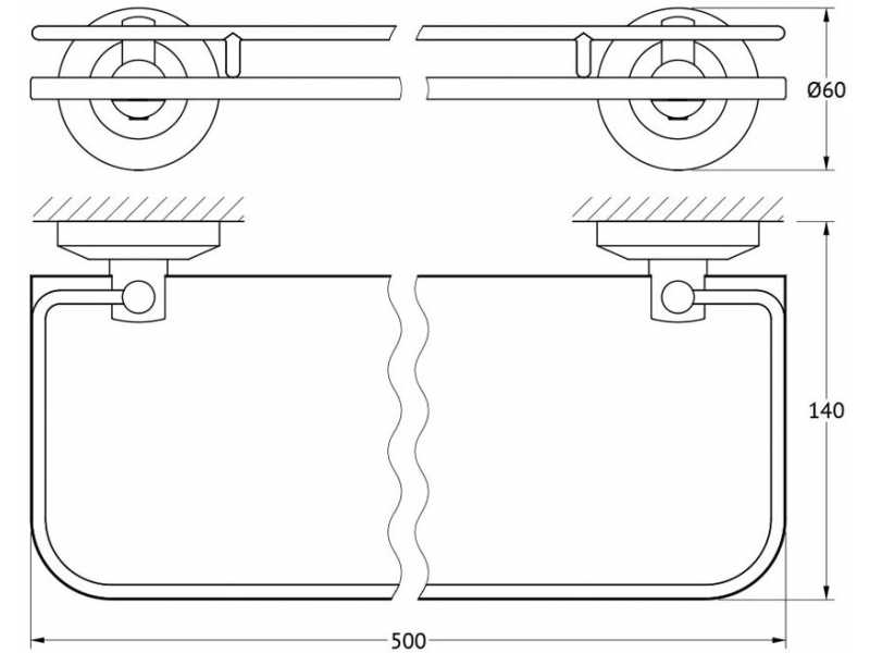 Купить Полка FBS Standard STA 015 длина 50 см