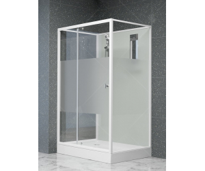 Душевая кабина RGW Andaman AN-207, 80 x 120 см, стекла прозрачные с матовой полосой, профиль белый, 411320782-95