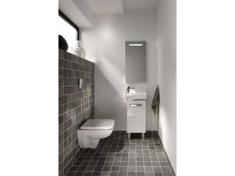 Купить Тумба под раковину Geberit Renova Compact, 35 см, цвет белый глянцевый, 862040000