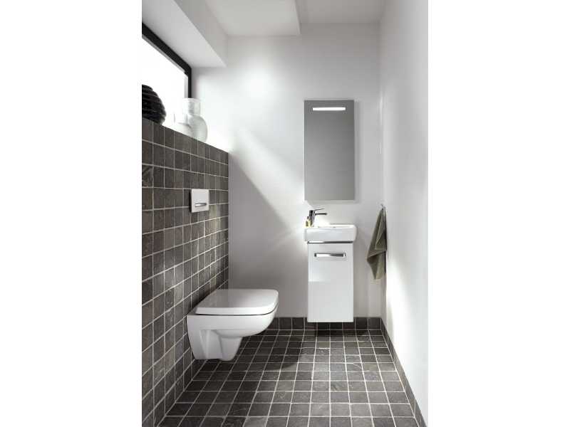 Купить Тумба под раковину Geberit Renova Compact, 35 см, цвет белый глянцевый, 862040000