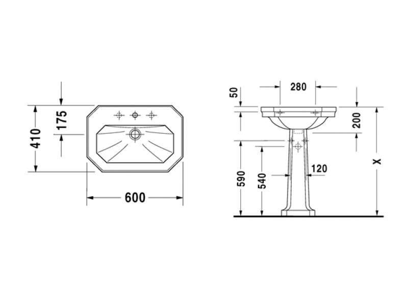 Купить Раковина Duravit 1930 Series 043860 00 00, 60*41 см